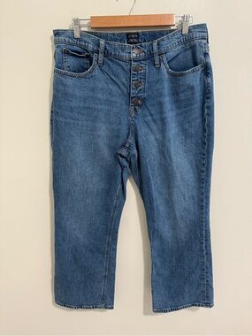 J Crew Mid Rise Flare Crop Jeans